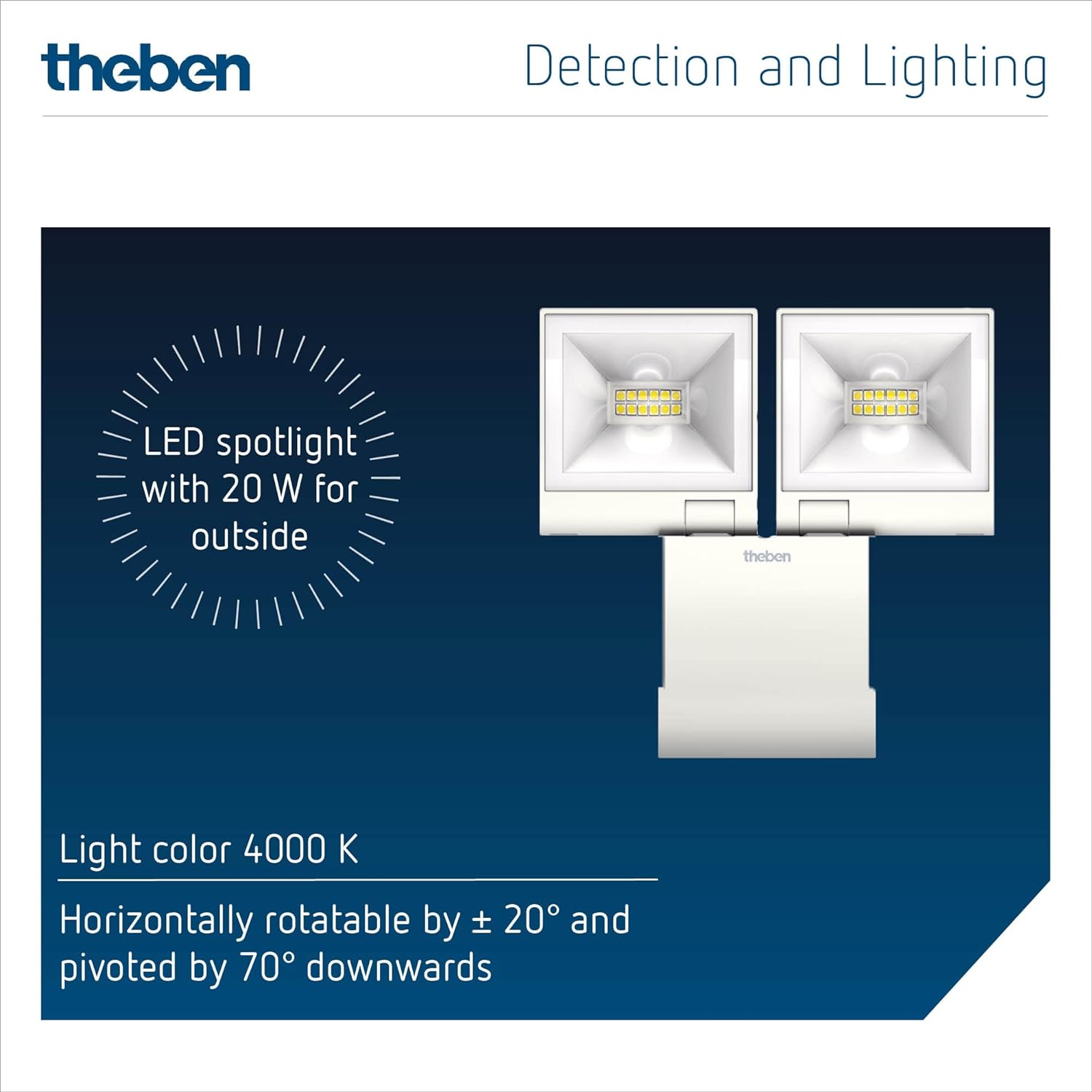 LED-Strahler theLeda S20L WH Beschreibung